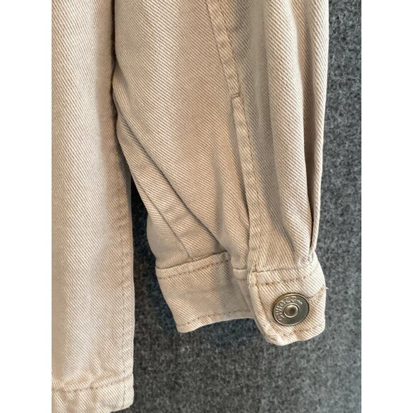 H&M Divided Loose Fit Denim Shacket Jacket Women Size XS Cream Button Front - Picture 9 of 10